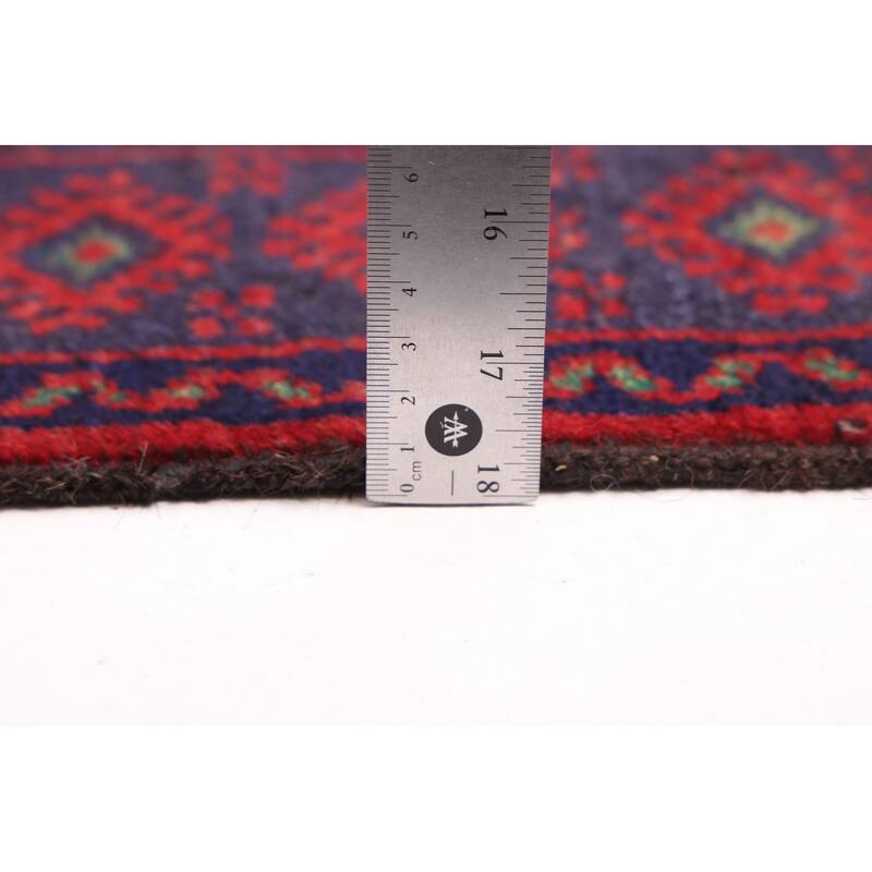 ECARPETGALLERY Hand-knotted Teimani Black, Red Wool Rug - 3'2 x 6'6