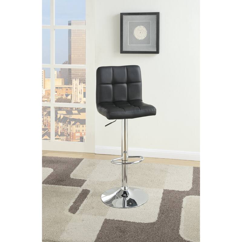 Bar Stools Set of 2, Adjustable Counter Height Barstools with Back, Armless Kitchen Island Chairs with Footrest - Black