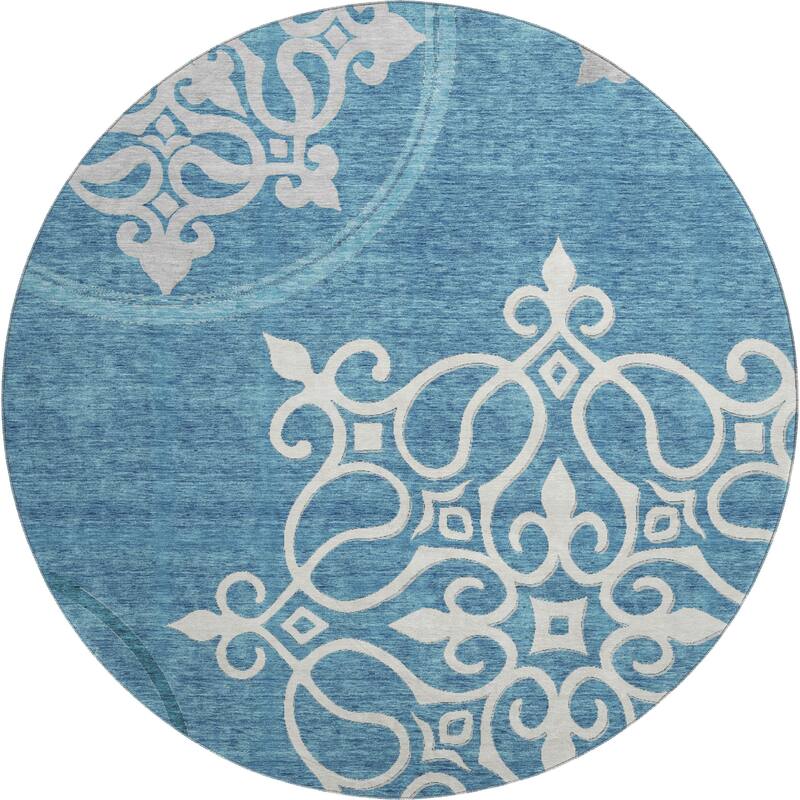 Premium Washable Super Soft Transitional Scroll Mayfield Rug