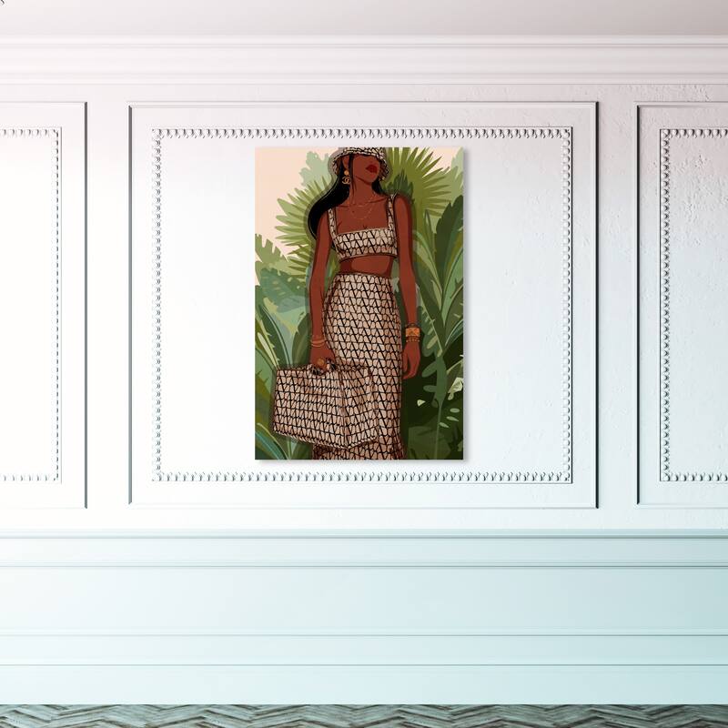 Wynwood Studio Canvas Fashion and Glam Out of the Boutique Green and Light Brown Modern & Contemporary Wall Art Canvas Print - 45 x 30