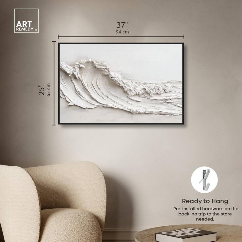 Wave on White Canvas by Art Remedy
