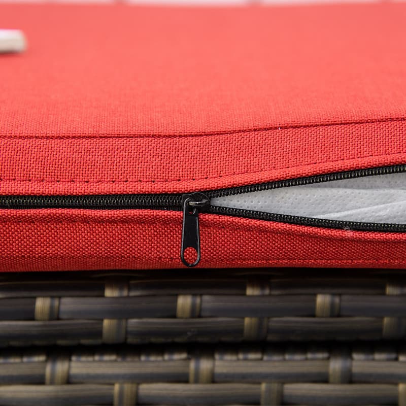 Outsunny 27 Gallon Patio Wicker Storage Bench, Outdoor PE Rattan Patio Furniture, Two-In-One Large Capacity Footstool