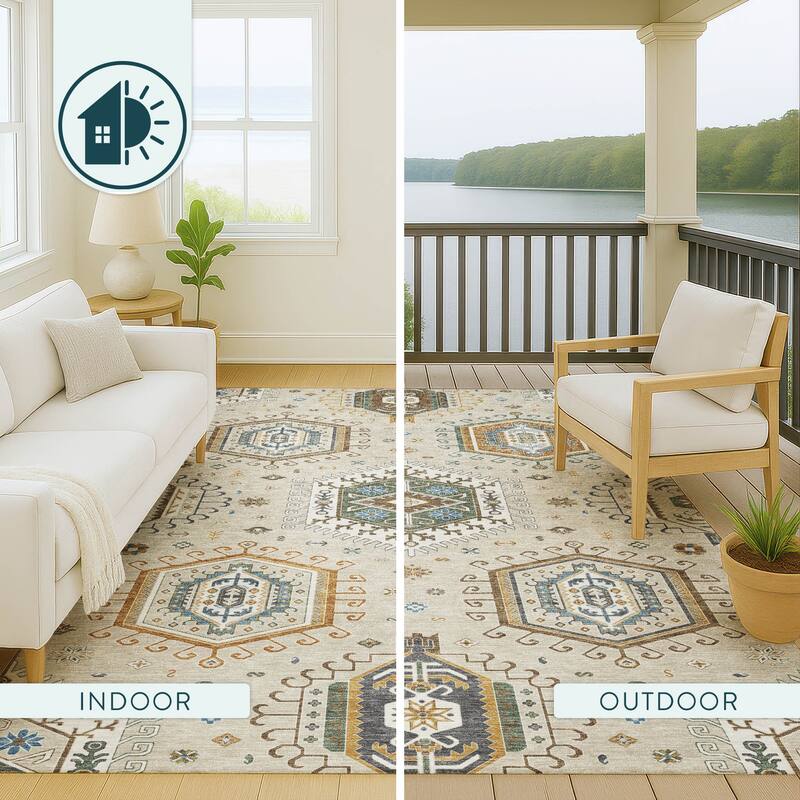 Machine Washable Indoor/ Outdoor Global Akron Chantille Rug