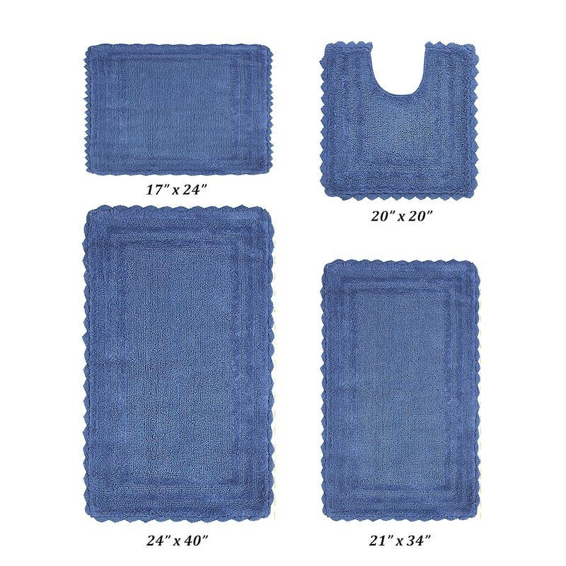 Better Trends Bath Rugs Set 100% Cotton Soft & Water Absorbent Tufted Bathroom Rug for Shower, Sink Bath Mats Lilly Crochet