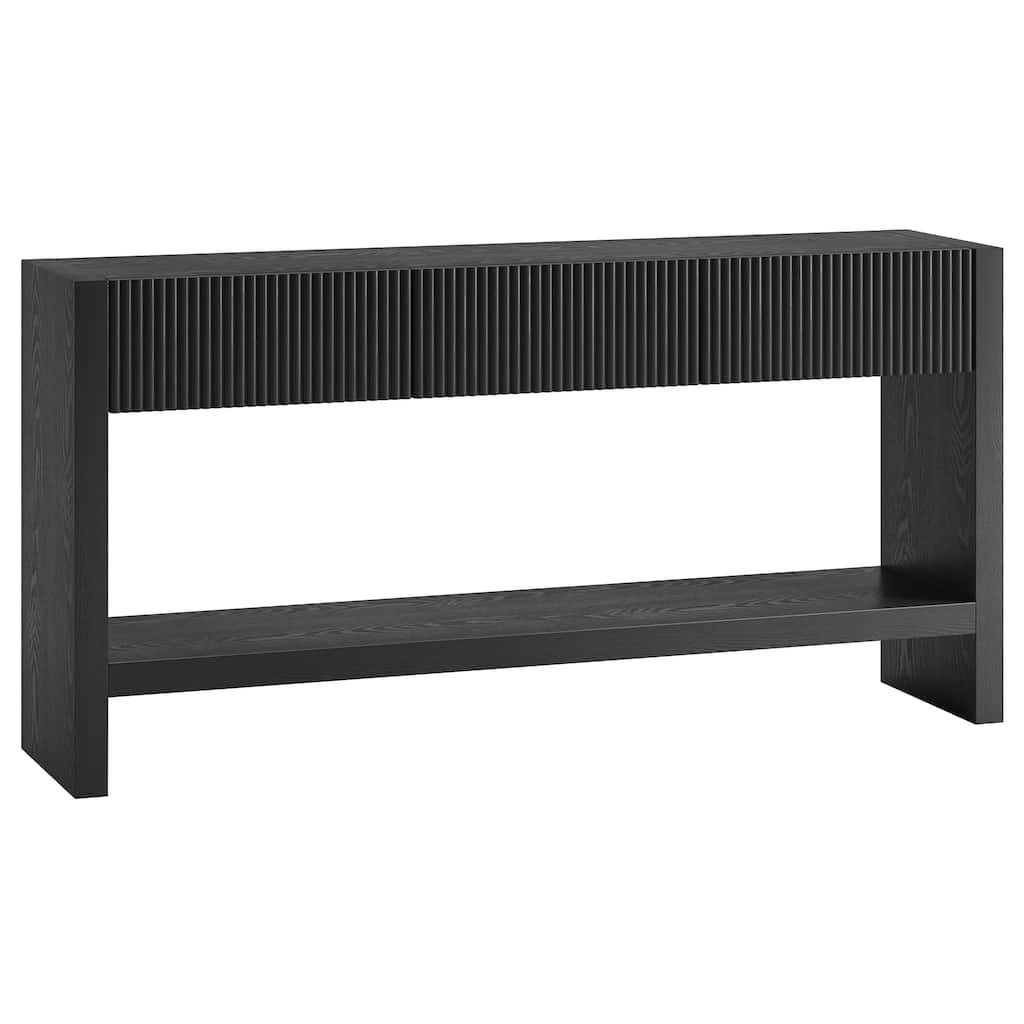 Manzanita 60" Wide Rectangular Solid Wood Fluted Console Table - 60" Wide