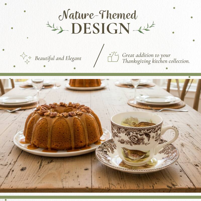 Spode Woodland Tea Cup and Saucer - 7 Oz