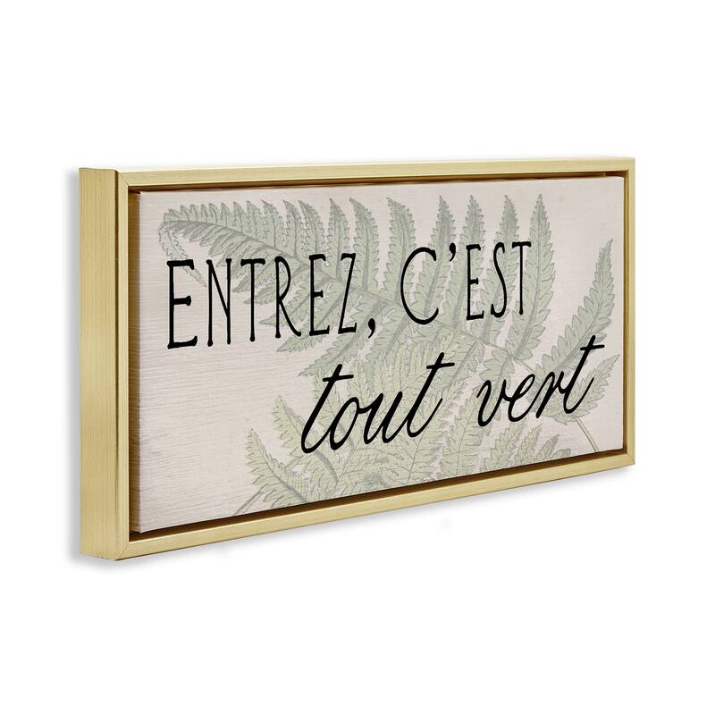 Stupell French It's All Green Framed Floater Canvas Wall Art Design By Lil' Rue