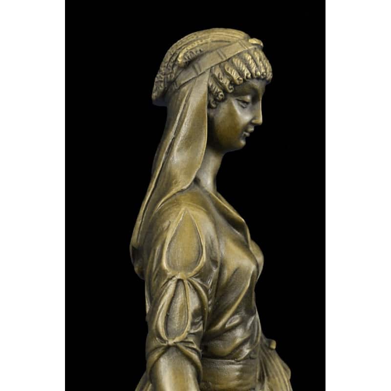 Reproduction Of Greek Goddess Bronze Sculpture Marble Base Statue Art Deco Gift