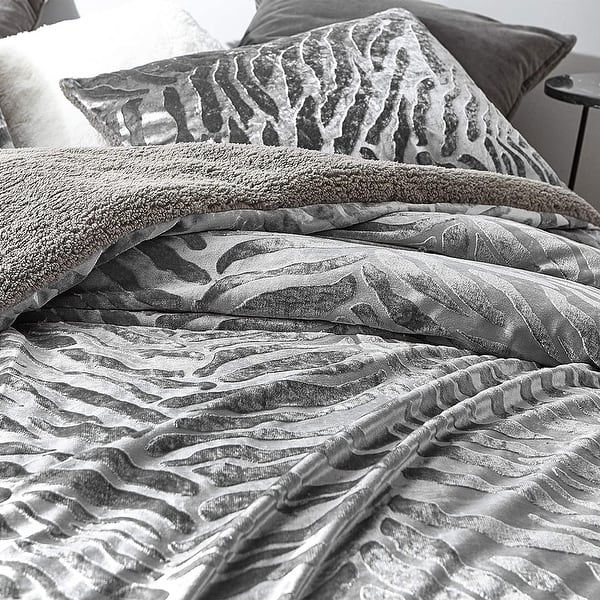 Byourbed Primal Zebra Silver Black Coma Inducer Oversized Queen Duvet Cover