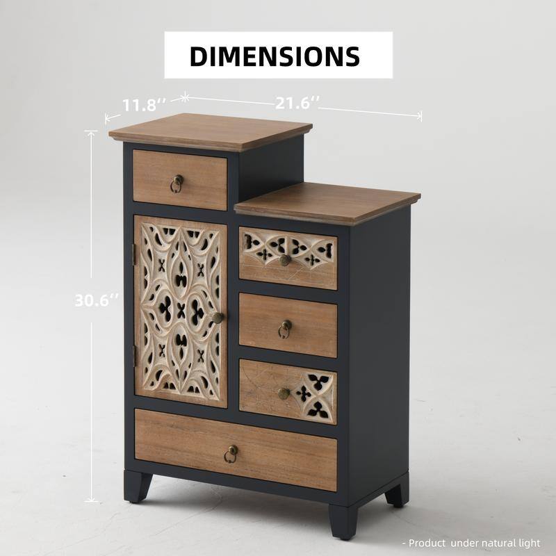 Farmhouse Handcrafted Wood Accent Chest Dresser