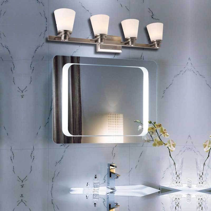 4 Light Vanity Lighting in Brushed Nickel LED integrated