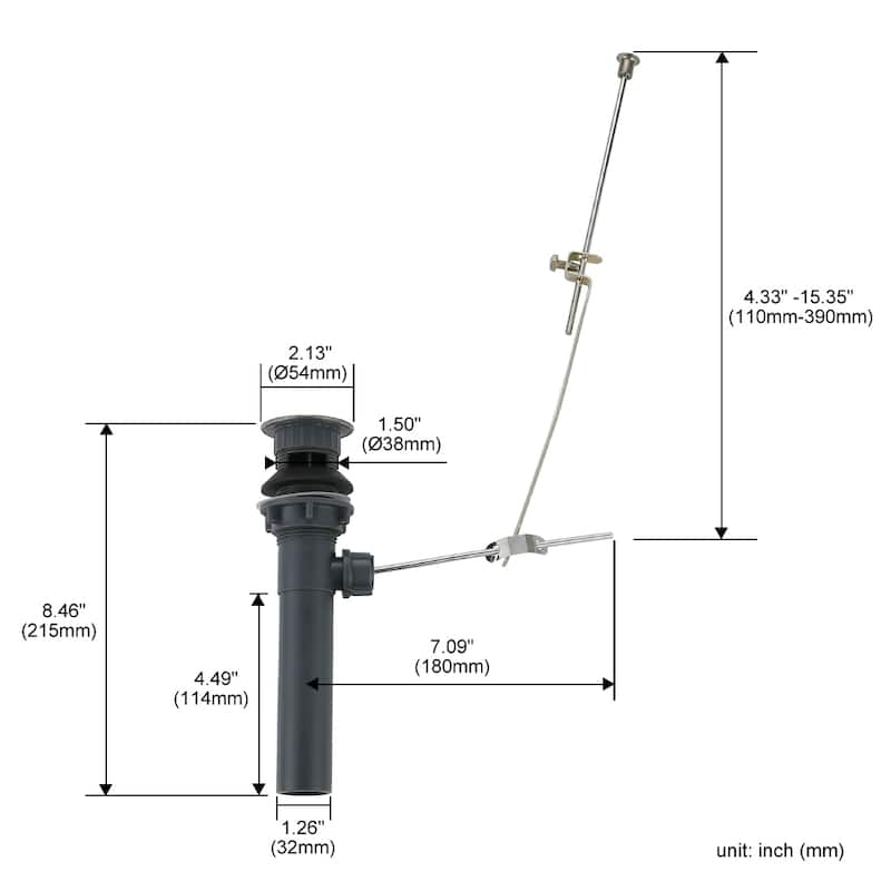WOWOW Lift Rod Drain Assembly