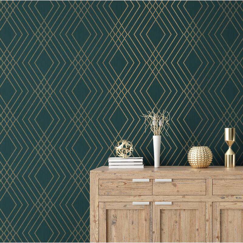 Fine Decor Shard Evergreen Trellis Wallpaper