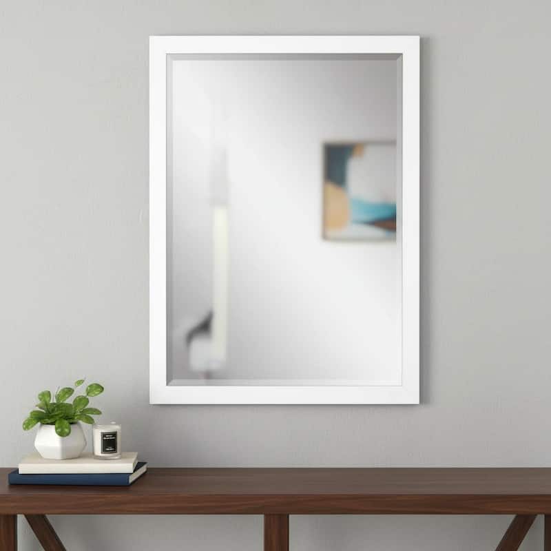 HomeRoots 39" White Accent Mirror - 27.00 in. x 39.00 in. x 2.00 in. - 27.00 in. x 39.00 in.  x 2.00 in.