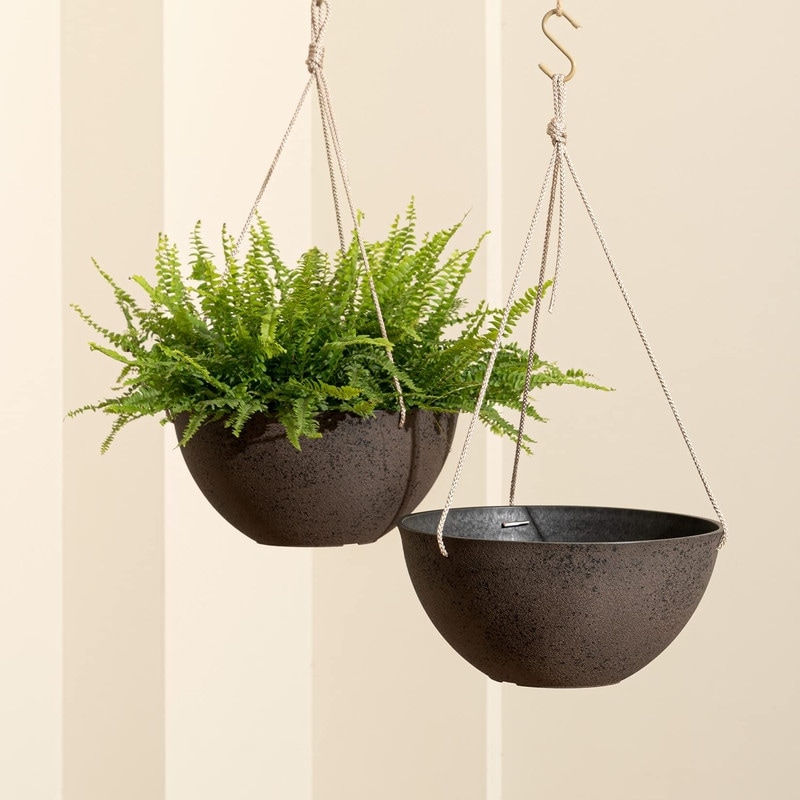 Large Hanging Planters - 13 Inch Flower Pots Outdoor Indoor - Overstock -  42819207