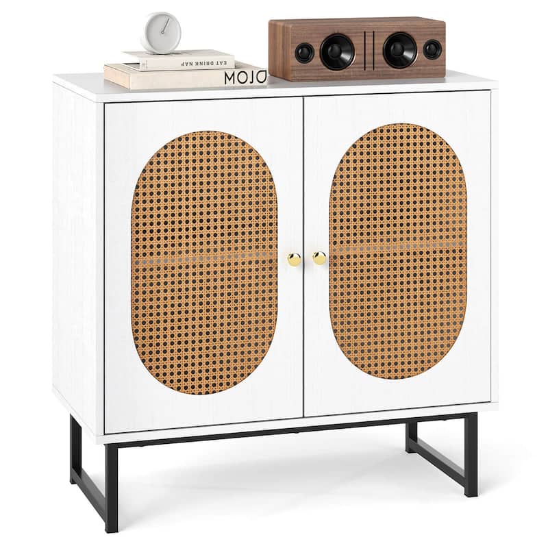 Costway Buffet Cabinet with 2 Doors Adjustable Shelf Metal Legs Accent - See Details