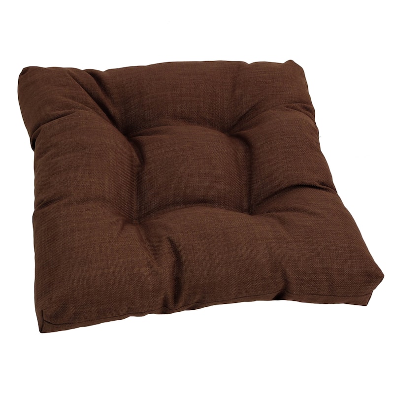 19-inch Square Indoor/Outdoor Tufted Chair Cushion - 19" x 19" - Cocoa
