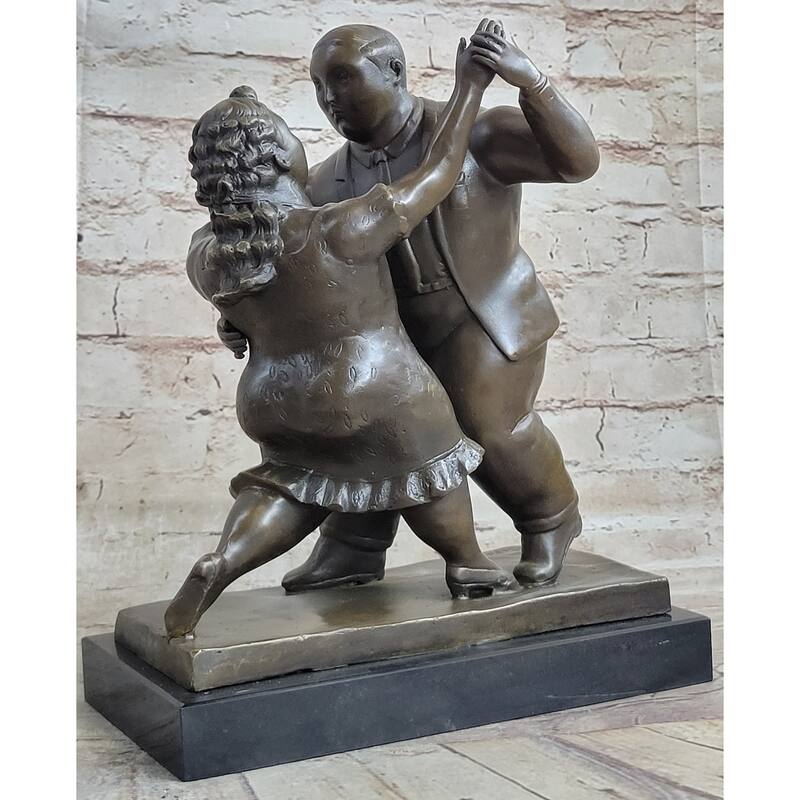 Botero Bronze Sculpture Statue Dancing Couple Figurine Art Figure Marble Decor