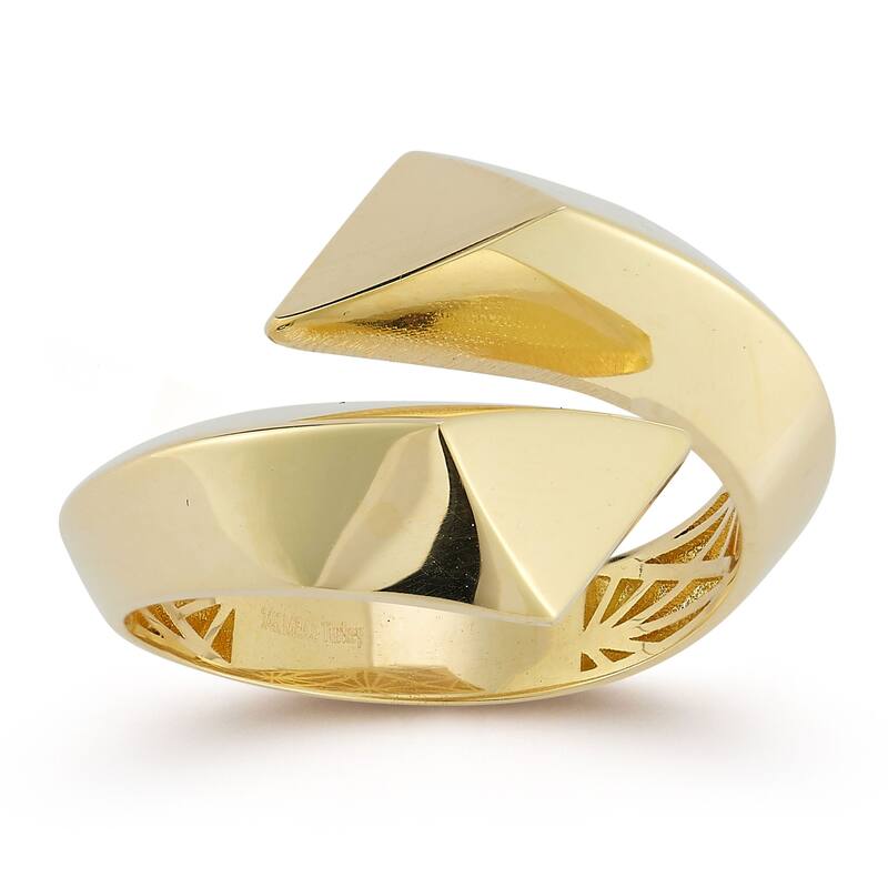 Soleil 14K Gold Knife Edge Bold Bypass Ring