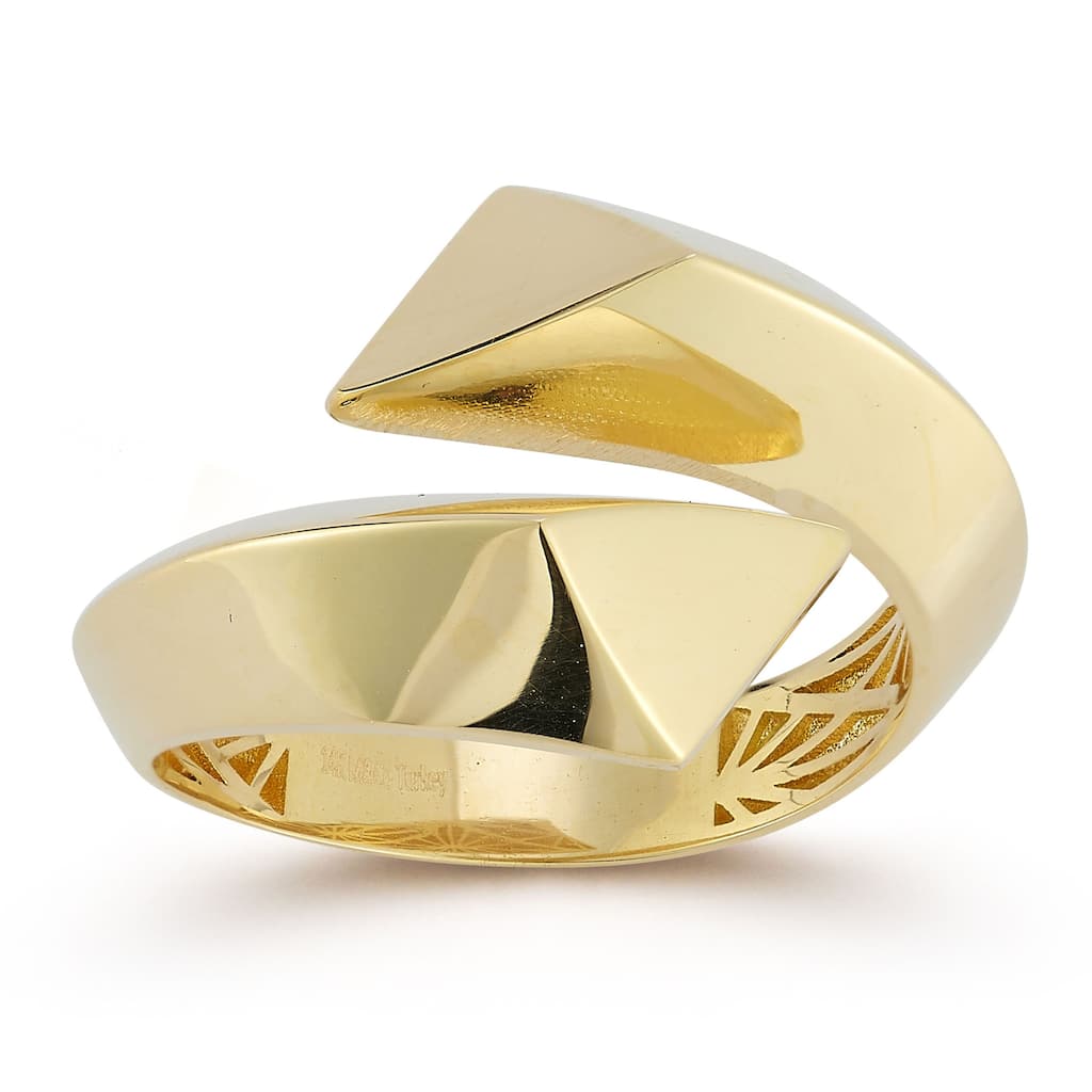 Soleil 14K Gold Knife Edge Bold Bypass Ring