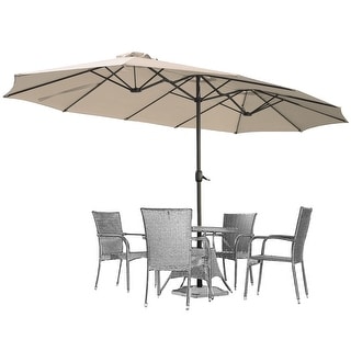 15x9ft Double-Sided Patio Umbrella Outdoor Market Umbrella Large ...