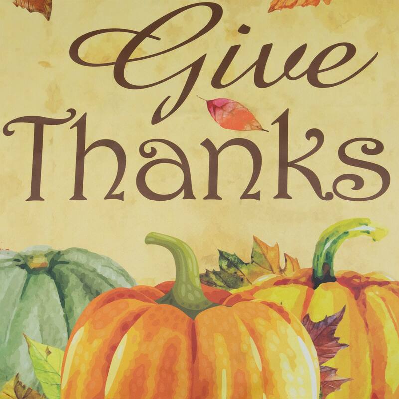 Give Thanks Autumn Harvest Outdoor House Flag 28" x 40" - 28" x 40"