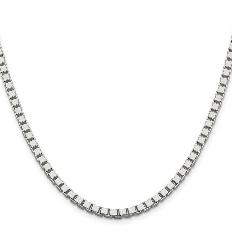 Curata 925 Sterling Silver 3.75mm Box Chain Necklace