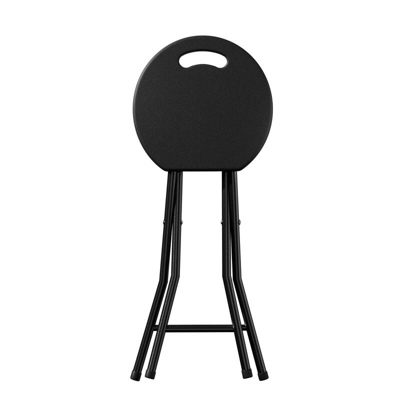 Javlergo Set of 2 Modern X-Frame Folding Chairs with Oval ABS Seats & Carry Handles Space Saving Indoor Outdoor Chairs