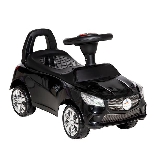 slide 2 of 7, Kids Ride On Push Car, Foot-to-Floor Walking Sliding Toy Car for Toddler with Working Horn, Music Black
