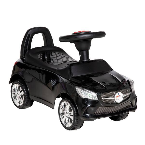 slide 2 of 12, Modern Kids Ride-On Push Car with Music, Horn, and Storage - Foot-to-Floor Sliding Toy for Toddlers Black