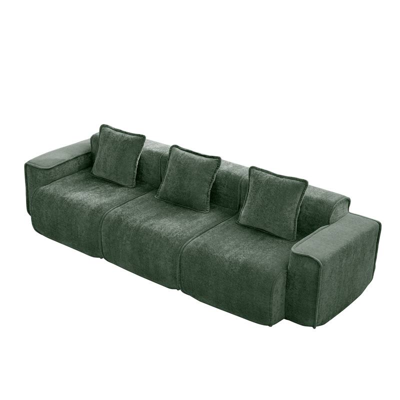 GDFStudio - Modular 3-Seater 108.66" Boneless Velvet Sofa
