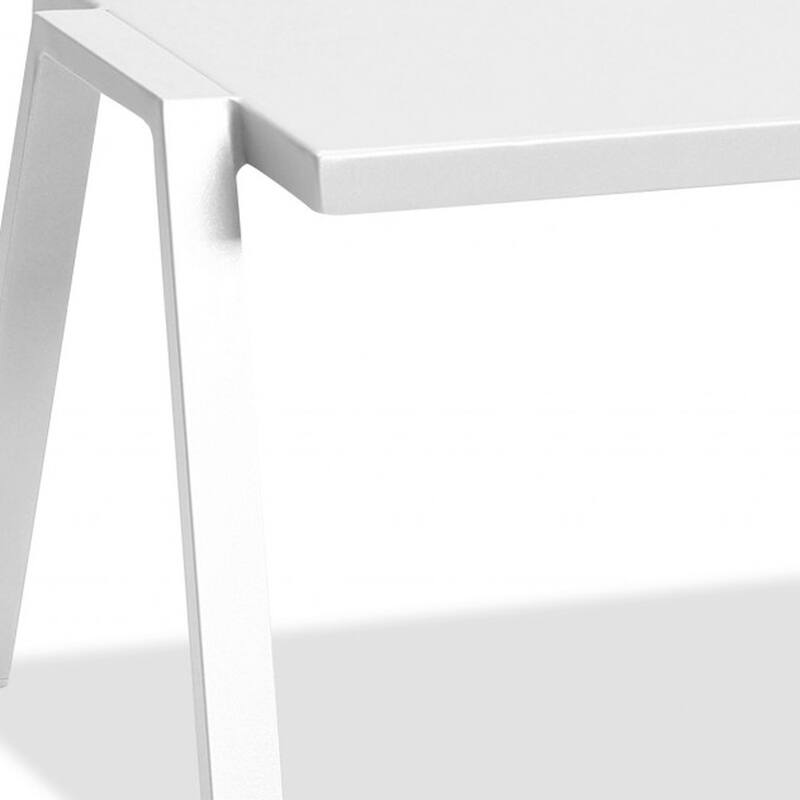 Modern Aluminum End Table Contemporary Rectangular Side Table for Living Room or Patio Space - 22”L x 18”W x 16”H