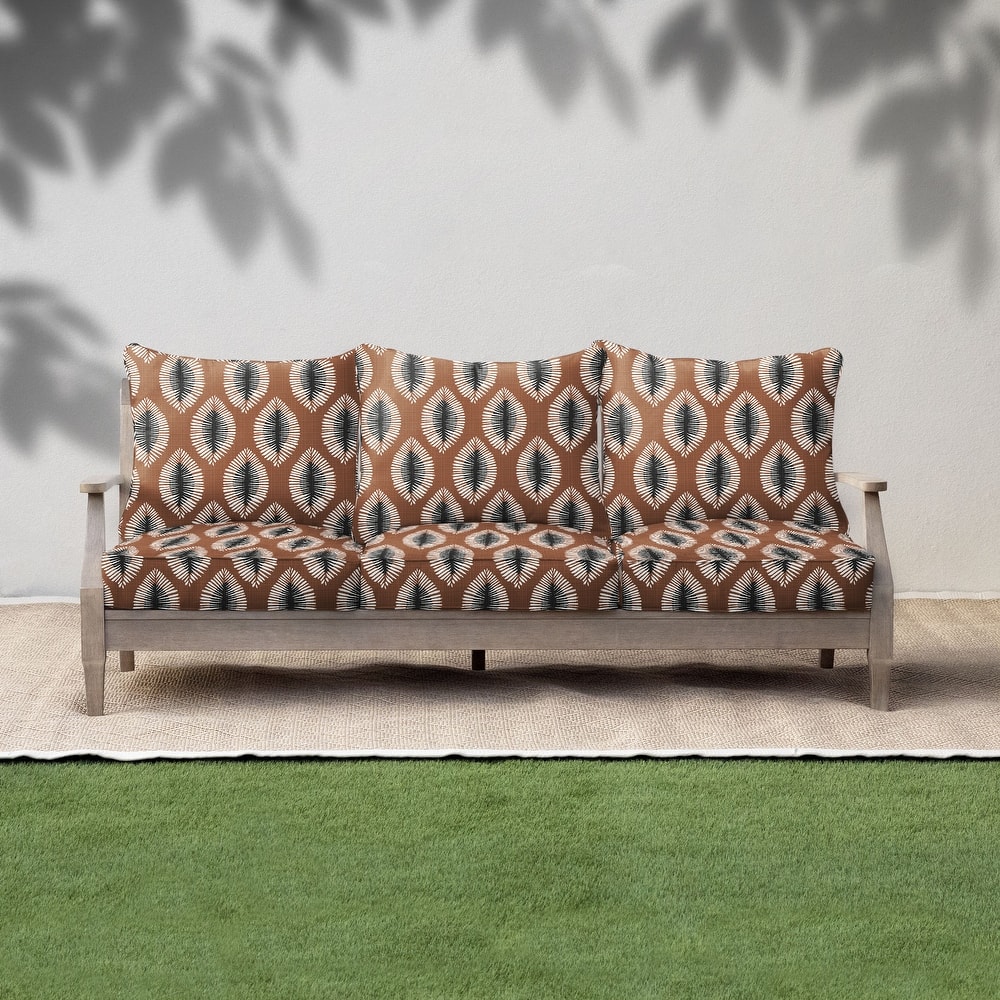 Sorra Home Hayden Sunstone Indoor/Outdoor Corded Pillow and Cushion Sofa Set