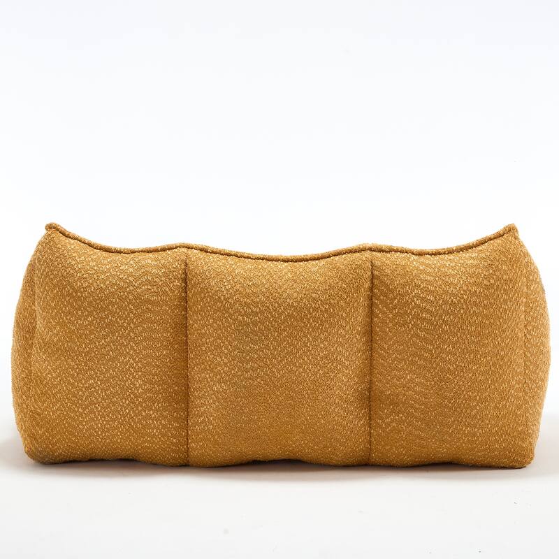 73.2" Chenille Oversized Beanbag Sofa Chair with High-Resilience Foam, Armrests and Handles