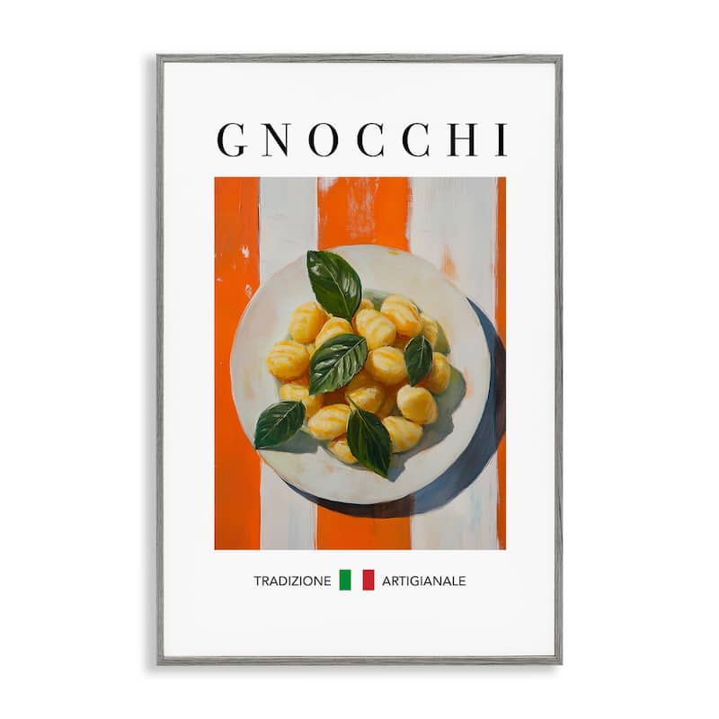 Stupell Traditional Gnocchi Pasta Framed Giclee Art Design By Andreas Magnusson - 20 x 30 - Grey