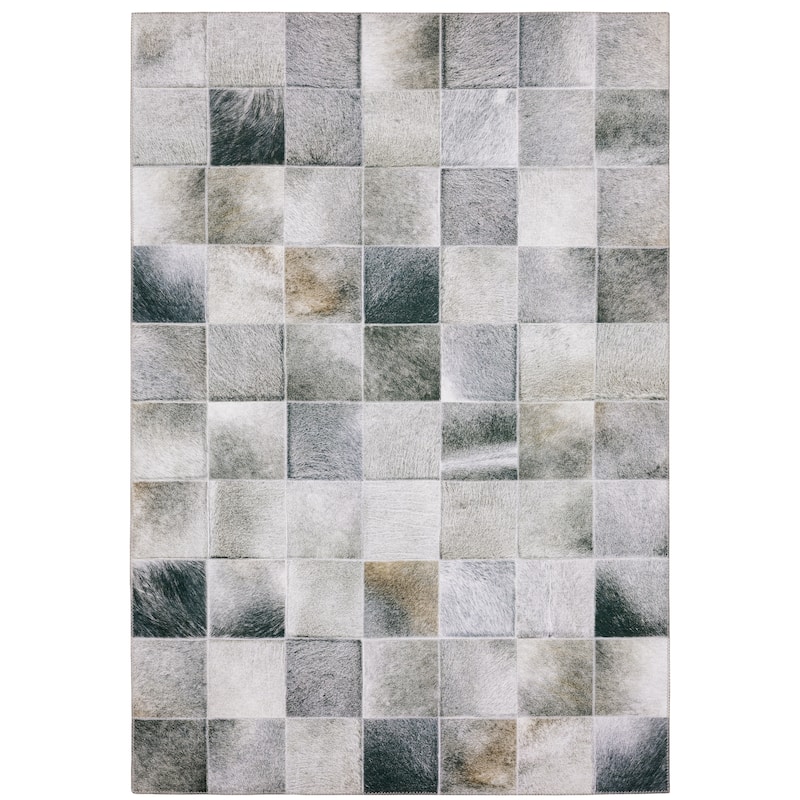 Vista Home Montreux Geometric Animal Print Gray Area Rug - 8'9" X 12' - Runner/Rectangle