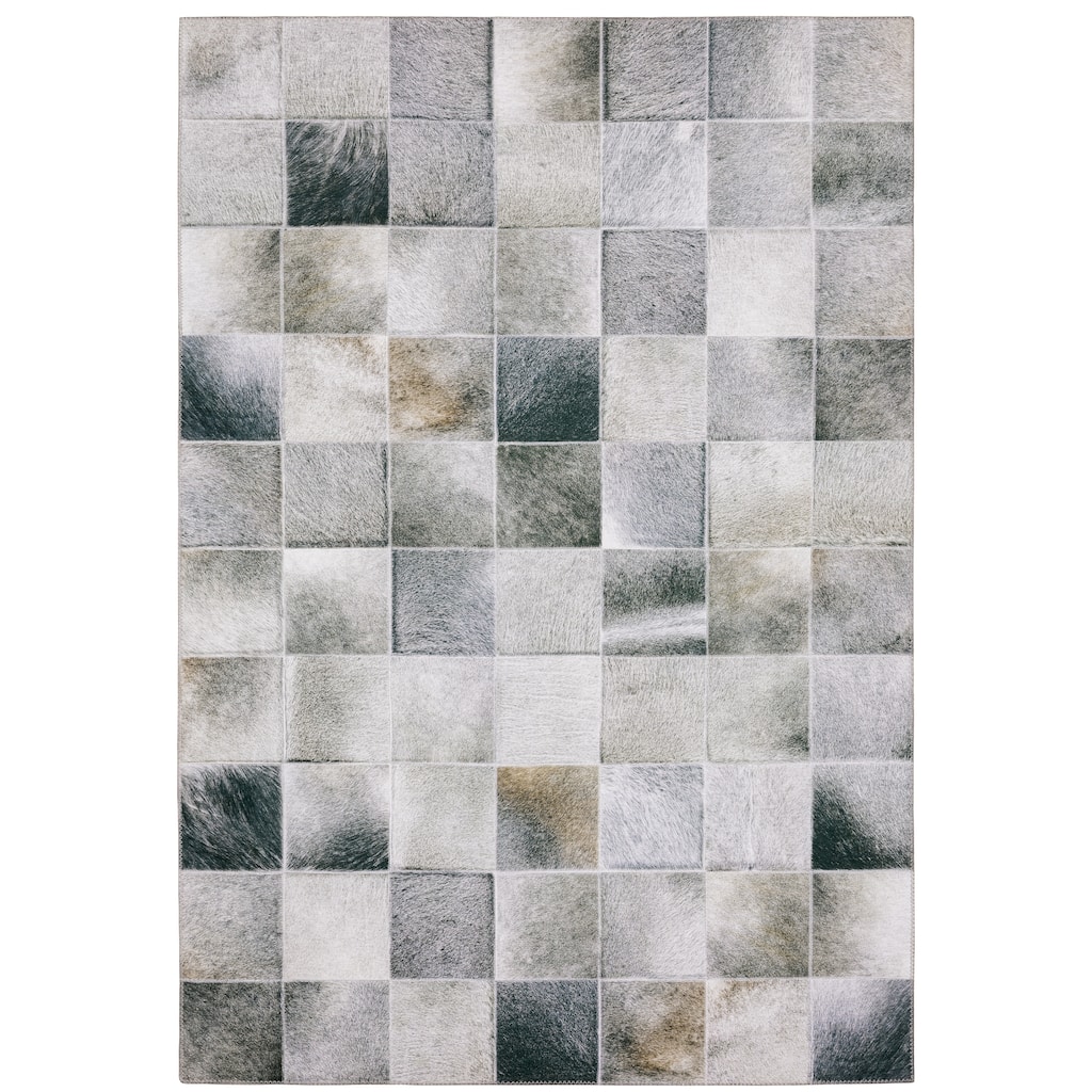 Norwalk Grey Charcoal Geometric Animal Casual Area Rug