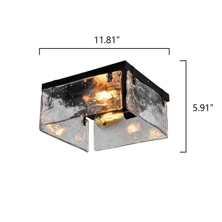 Maxax 2 - Light 11.81'' Galss Shade Flush Mount