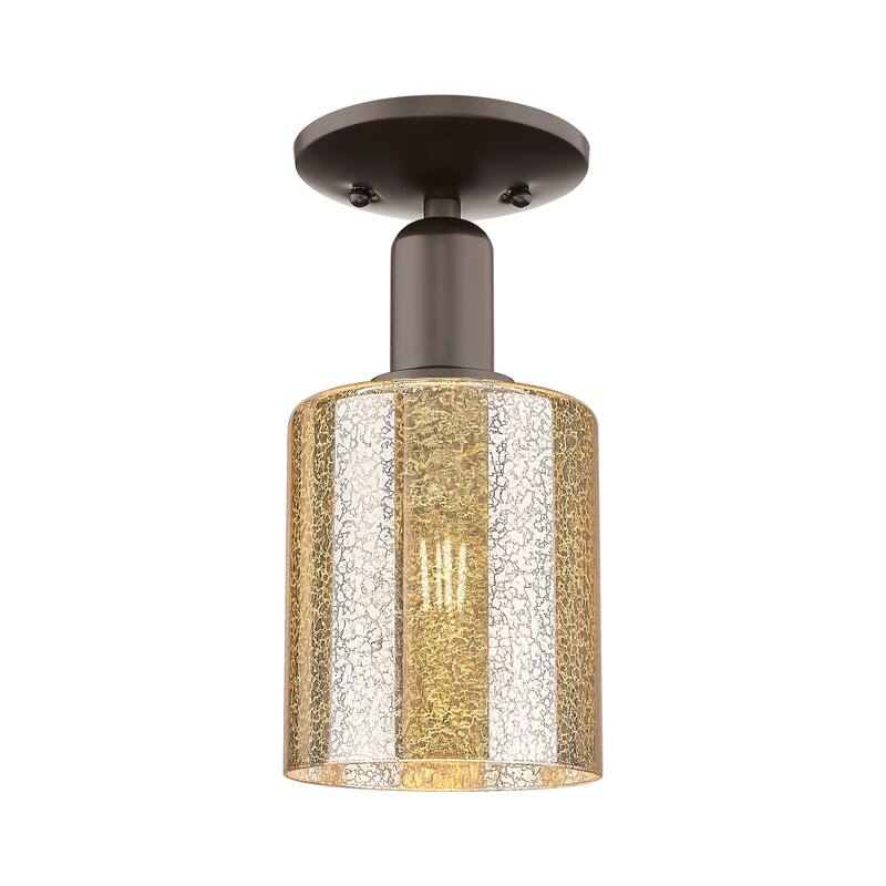Innovations Lighting Endless Possibilities Arcadia - Cobbleskill - 1 Light 5" Semi-Flush Mount - Mercury/Oil Rubbed Bronze