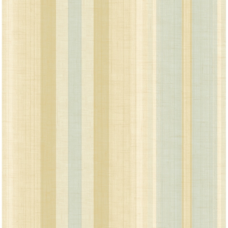Seabrook Designs Pinnok Stripe Unpasted Wallpaper - 20.5 in. W x 33 ft. L - Metallic Gold & Seabreeze