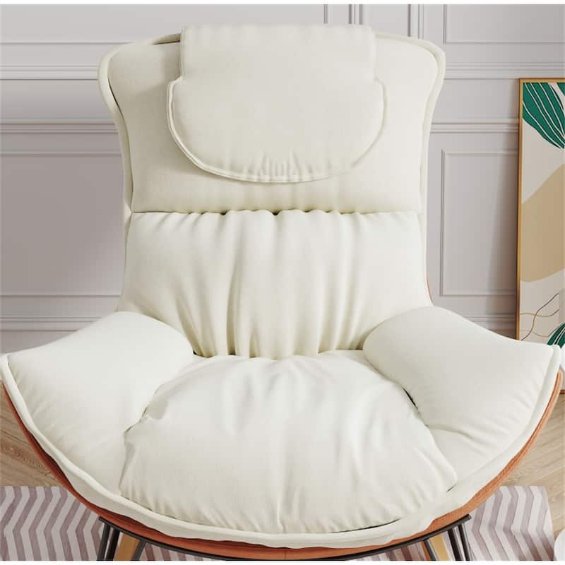 Ergonomic Rocking Chair with Detachable and Washable Seat Cushion