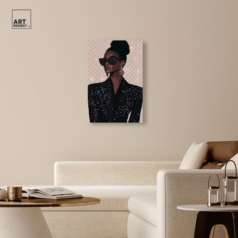 Elegant Woman Sparkle Canvas by Art Remedy, Gallery Wrapped