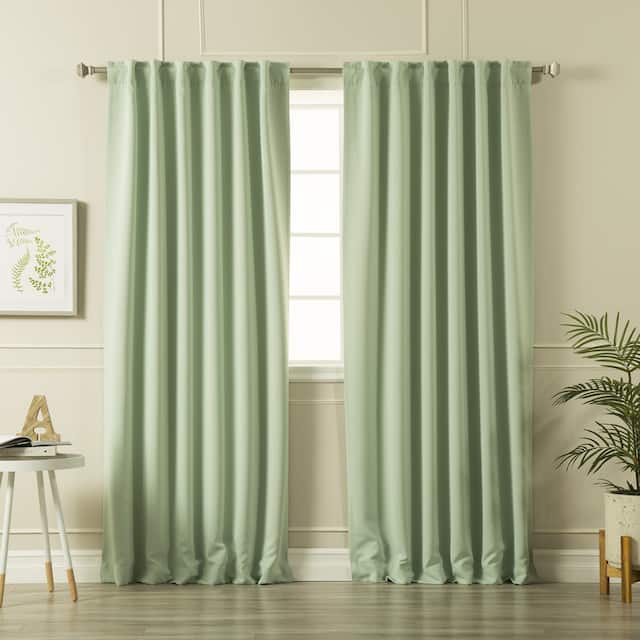 Aurora Home Solid Insulated Thermal Blackout Curtain Panel Pair - 84 - Seagreen
