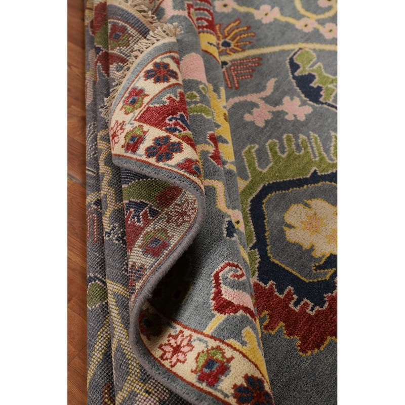 All-Over Oushak Indian Area Rug Handmade Wool Carpet - 8'11"x 11'8"