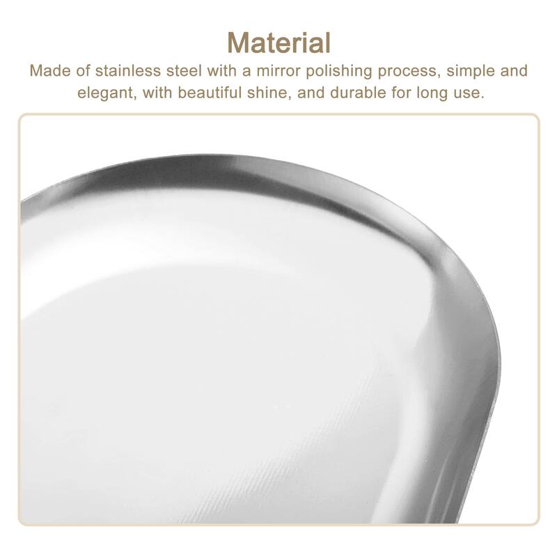 2pcs Stainless Steel Decorative Trays Silver Bathroom Cosmetic Trays (9 Inch)