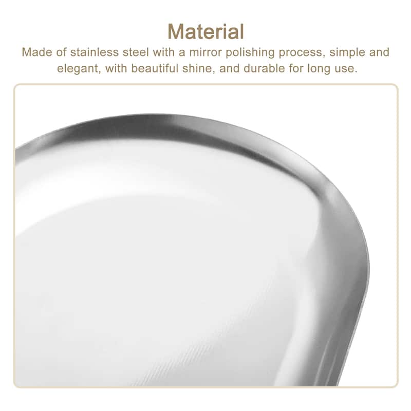 6pcs Stainless Steel Decorative Trays Silver Bathroom Cosmetic Trays (9 Inch)