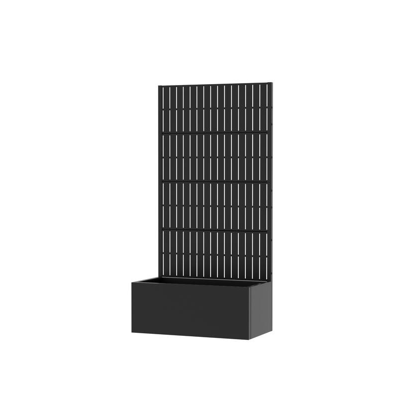 Raised Garden Bed Planter with Trellis Movable Planter Box with Lockable Wheels