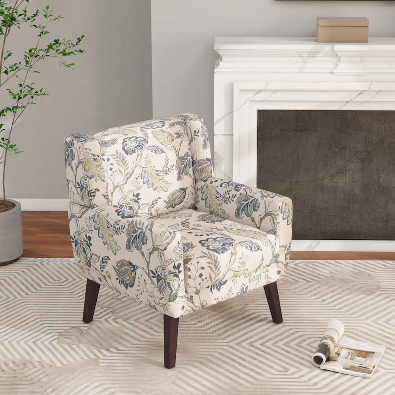 Modern Upholstered Faux Leather Tufted Armchair Linen Accent Chairs