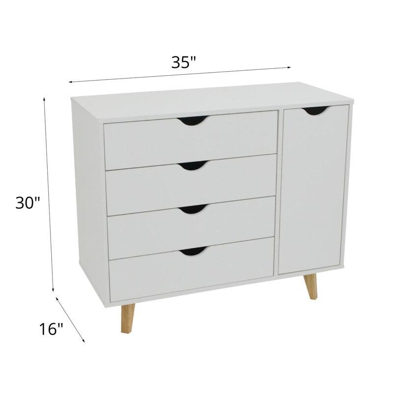 Minimalist 4-Drawer 1-Door Dresser