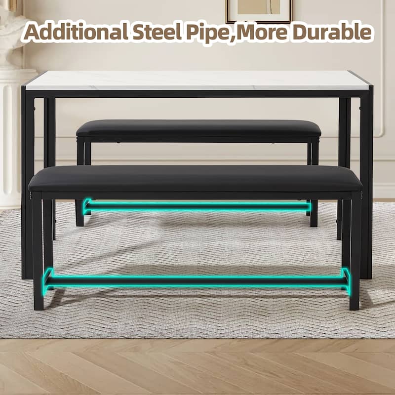 Space-Saving Dining Table Set,Ideal for Small Spaces - Featuring a Stylish Faux Marble or Wood Grain Table with Modern Chairs